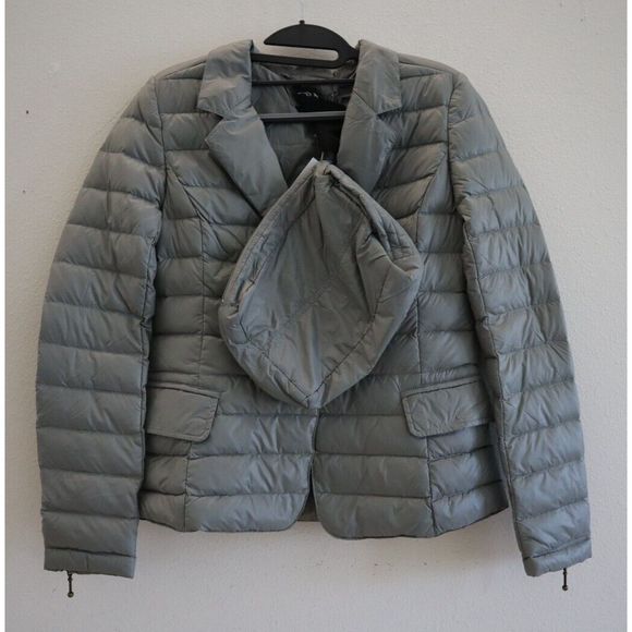 Anorak 50802CN Women's Sz S Gray Full Zip Packable Puffer Blazer Jacket - Picture 7 of 8